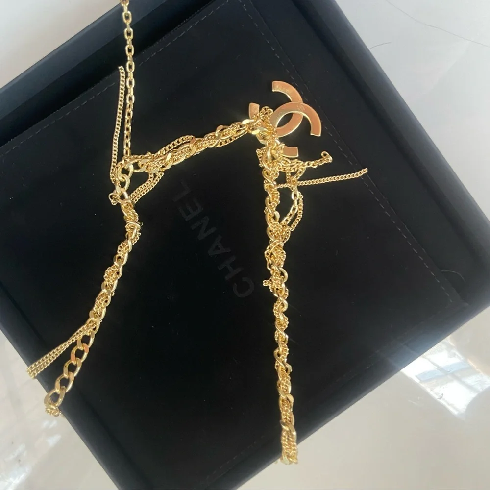 CHANEL Gold Logo Pendant Necklace - Picture 5 of 5